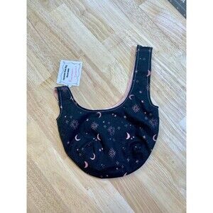 Handmade Japanese Knot Bag - Pink Moon Dreams - Reversible - Celestial - Stars